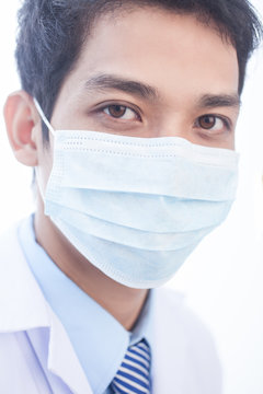 Clinician in mask