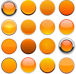 Orange high-detailed modern web buttons.