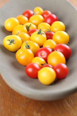 Yellow and red cherry tomatoes