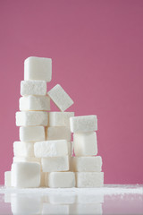 Stack of White Sugar Cubes