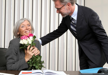 Blumen am Arbeitsplatz