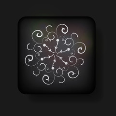 Vector snowflake icon on black background. Eps 10