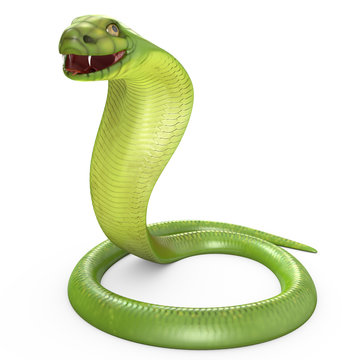 Green cobra bent in ring