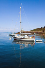 Obraz premium View of the main ferry of Sauzon in the island - Belle Ile en Me