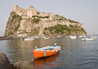 Blick auf Castello Aragonese,Ischia,Italien