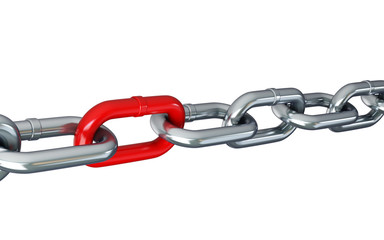Fototapeta premium chain links isolated on a white background