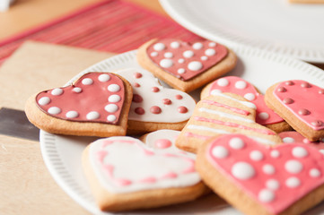 Pink and White Heart Cookies