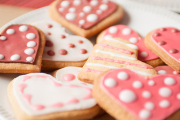 Pink and White Heart Cookies