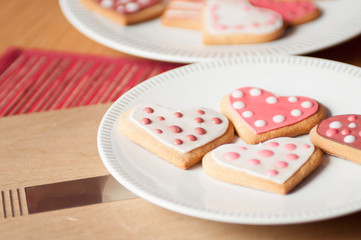 Pink and White Heart Cookies
