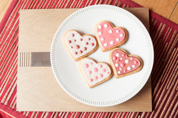 Pink and White Heart Cookies