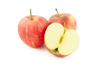 Naklejka na ściany i meble Two red apples and a half
