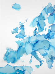 Tintenfleck Europa-Kunst
