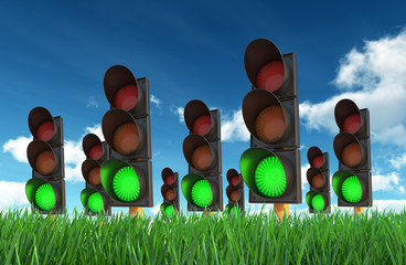 Green Traffic Lights - 44705013