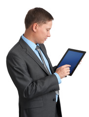 Young businessman using a tablet pc