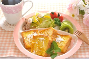 ワンプレートのフレンチトースト