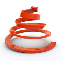 Red spiral and arrow