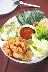 fried fish and salad