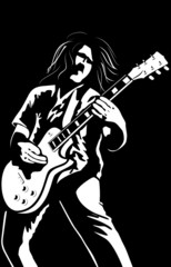 L& 39 image vectorielle de l& 39 homme avec une guitare