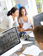 Group of young people working in communication