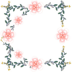 Flower of frame on white background