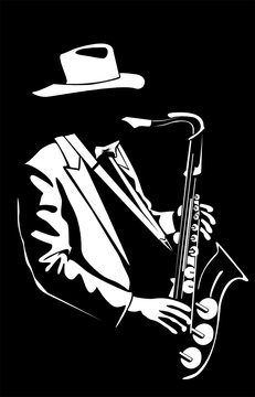 Vector image of the saxophonist