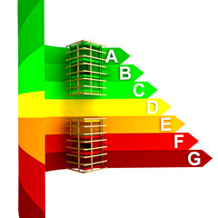 Naklejka premium energy class rating energy concept of new building