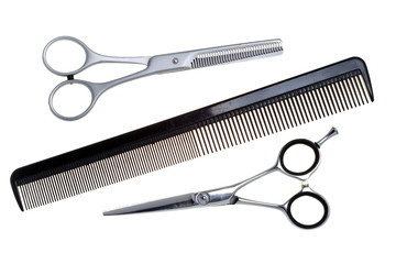 Special scissors for hairdresser operation and a hairbrush