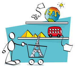 funny guy buying online travel