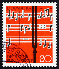 Postage stamp Germany 1962 Notes and Tuning Fork