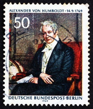 Postage stamp Germany 1969 Alexander von Humboldt, by Joseph Sti
