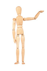 Wooden dummy with raised hand