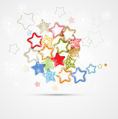 Abstract retro christmas background with stars