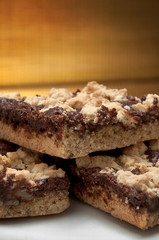 fresh baked chocolate brownie with nuts