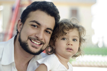 Father with daughter in outdoor