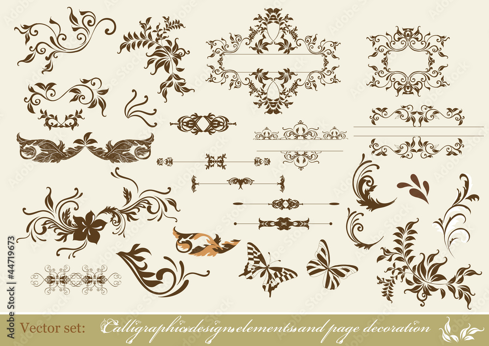 Canvas Prints calligraphic design elements and page decoration