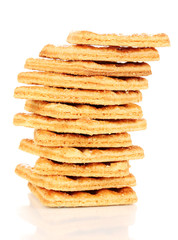 Sweet cookies in stack isolated on white
