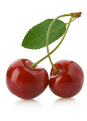 Fototapeta na wymiar sweet cherry isolated on white