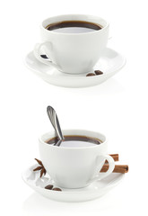 cup of coffee isolated on white
