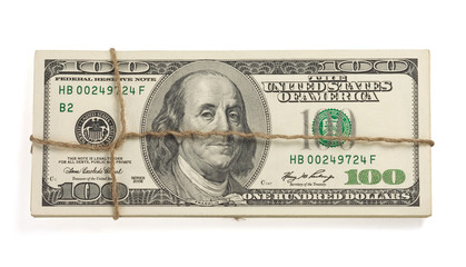 dollars money banknotes isolated on white