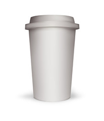 Paper coffee cup illustration on white background
