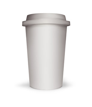 Paper coffee cup illustration on white background