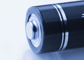 Extreme close up shot of a single battery