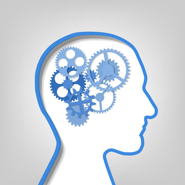 recommend clip art: gears in the contour the human head