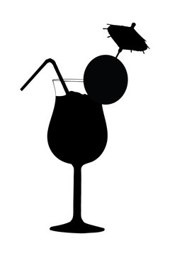 A Silhouette Of A Cocktail Drink