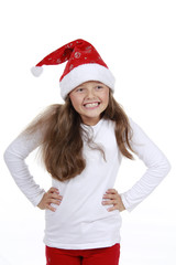 Mädchen mit Weihnachtsmütze