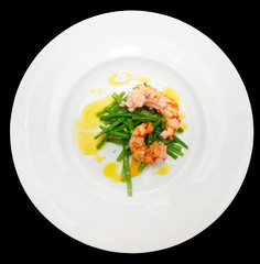 Steamed kidney beans and shrimps