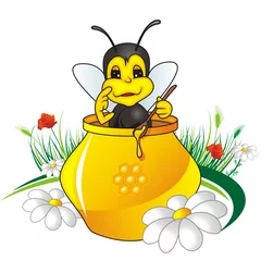 Raamstickers bij en honing © emiliodesign