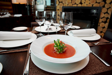 Soup on table