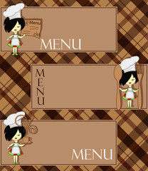 Sample menu for restaurant and cafe