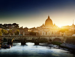 Foto op Canvas view on Tiber and St Peter Basilica © Iakov Kalinin